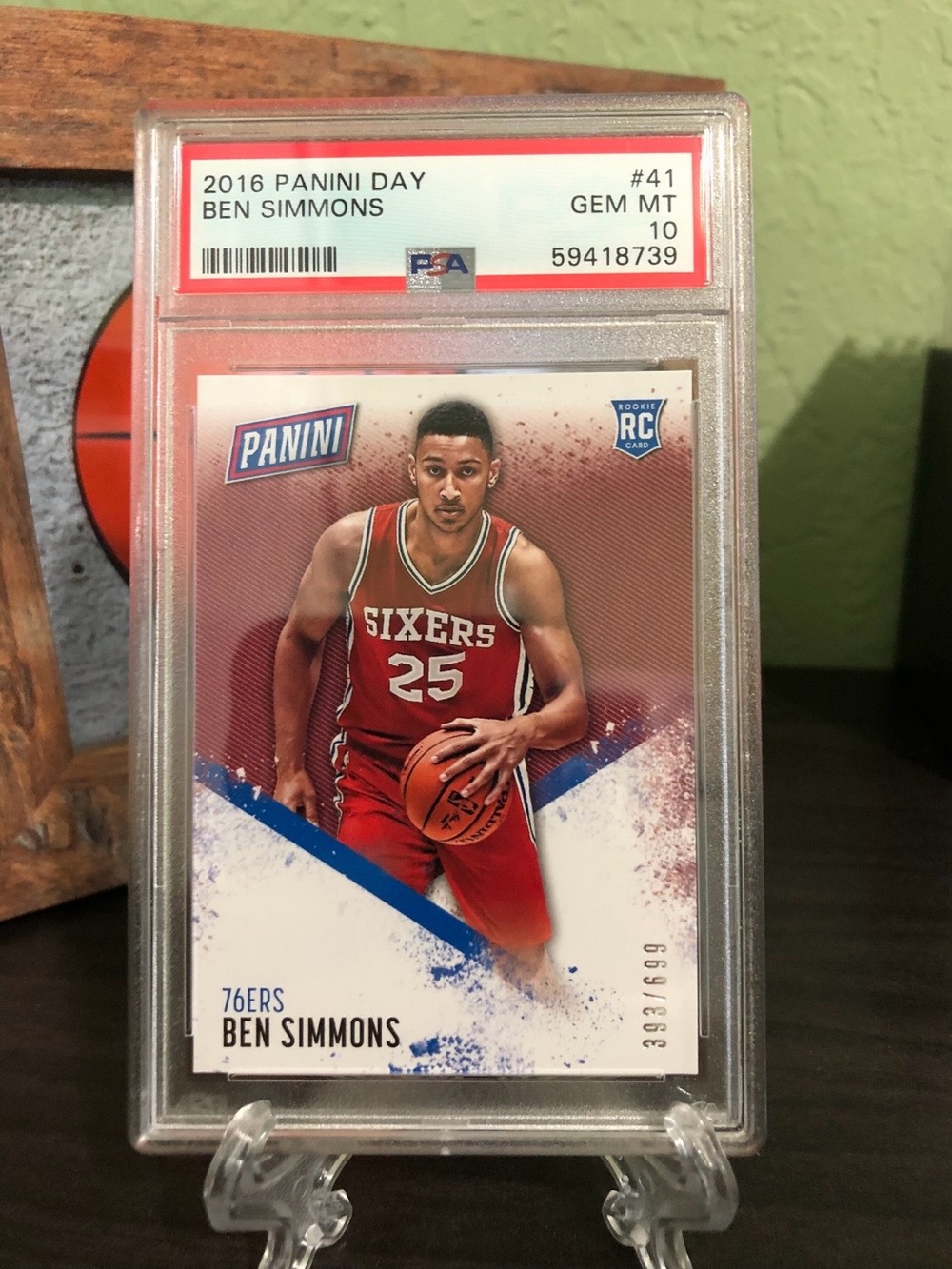 2016 Ben Simmons RC Panini Day PSA 10 Gem Mint 393/699 Rookie Clean Fresh Grade